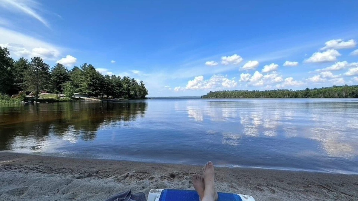 Crystal Falls Cabin | Timber Haven on the water's edge with your own private, sandy beach