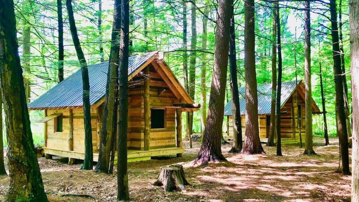 Newtonville Cabin | TimberTown Cabin #2 at June Farms, GLAMPING at it's finest!