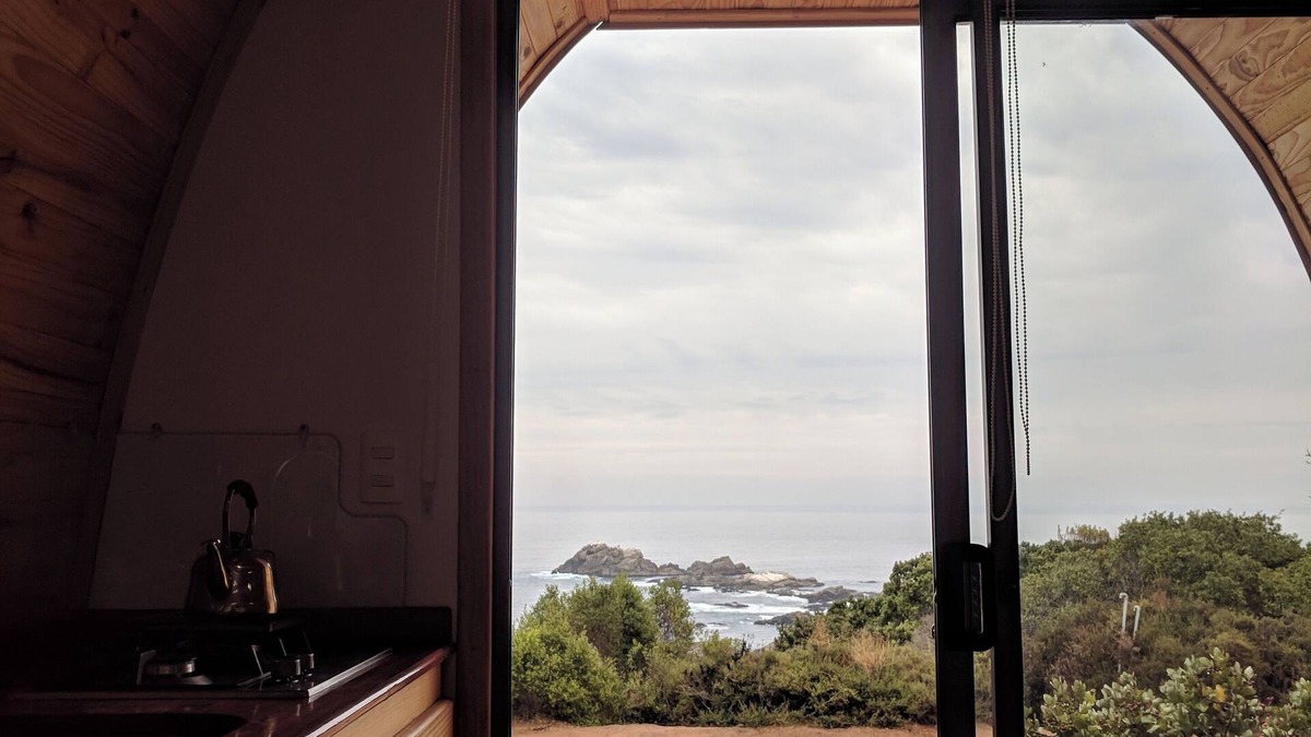Valparaiso Cabin | Tiny cabin #2, sailboat inspired design. Surrounded by forest by the beach