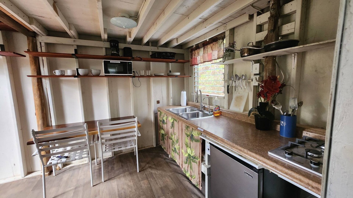 Fern Forest Cabin | tiny home 2 rustic with kitchen near Volcano National Park