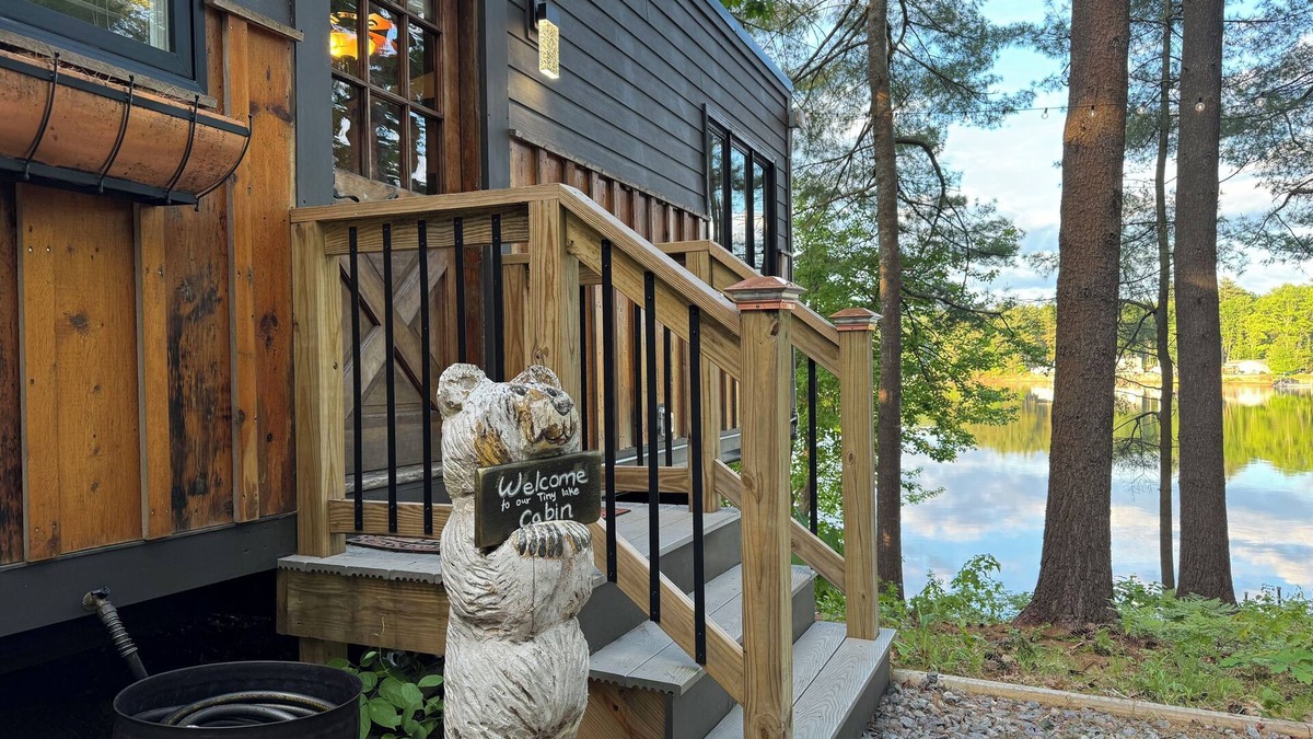 Lochmere Cabin | Tiny Pine Lakefront Cabin with Dock, Fire Pit & BBQ