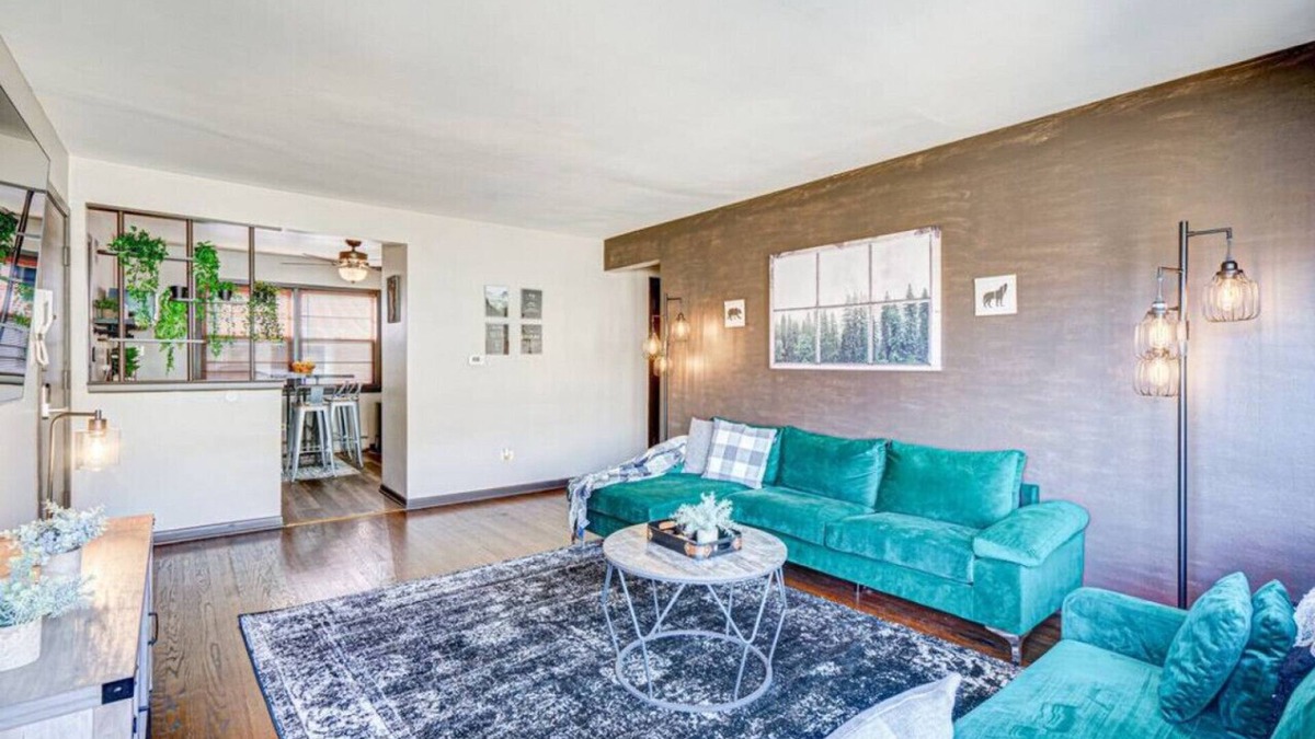 Elmwood Park Apartment | Top Rated Condo -King Bed | Safe Historic Location