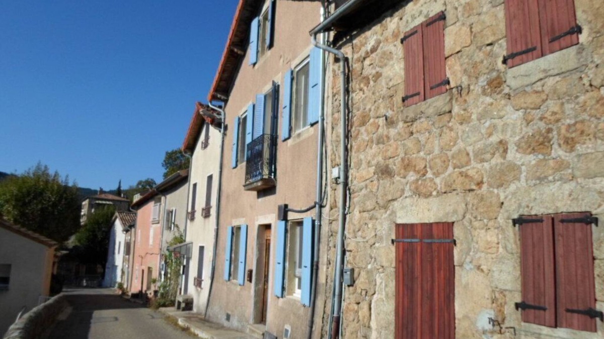 Saint-Pierreville House | Traditional blue-shuttered stone house in a stunning Ardeche mountain village.