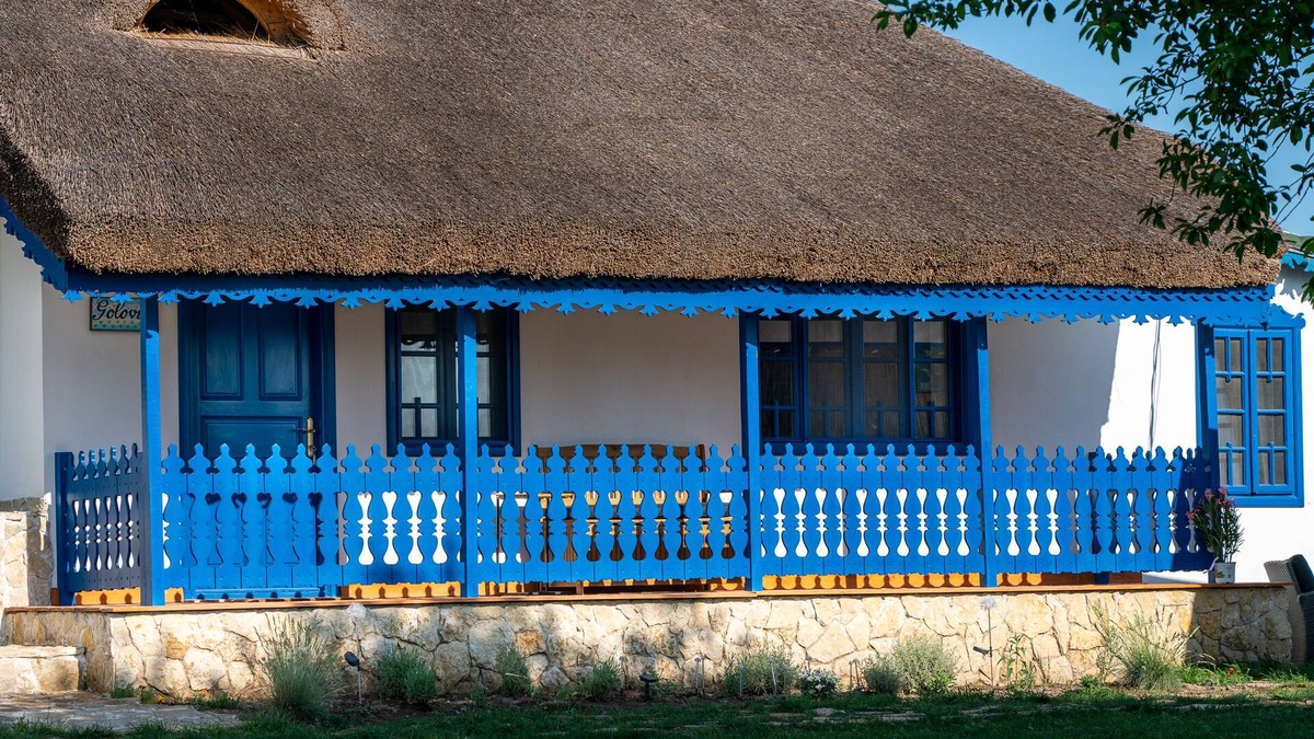Tulcea County House | Traditional house with one bedroom apartment/fireplace and porch.