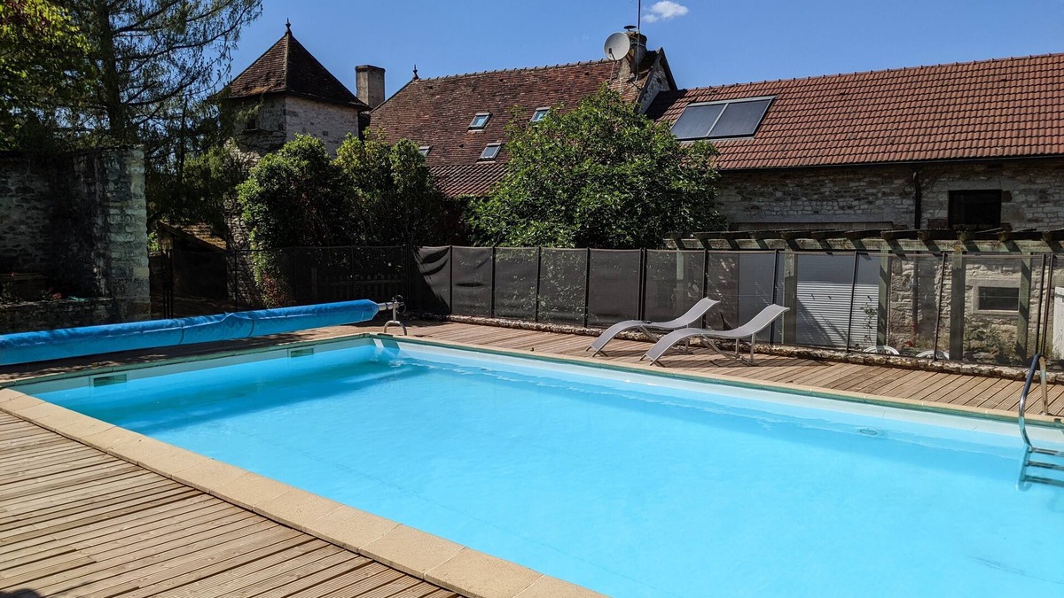 Saint-Ythaire House | Traditional stone house with pool, gym and separate 2 bedroom gite