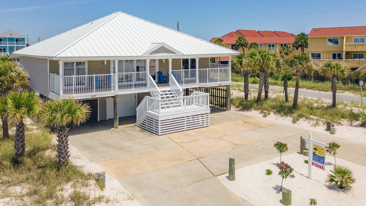 Villa Segunda House | Tranquil covered deck with Gulf views, private pool and easy beach access.