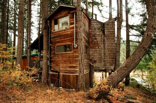 White Salmon House | Tree House Style Cabin Nestled at the Foot of Scenic Snow-Capped Mt. Adams, Washington
