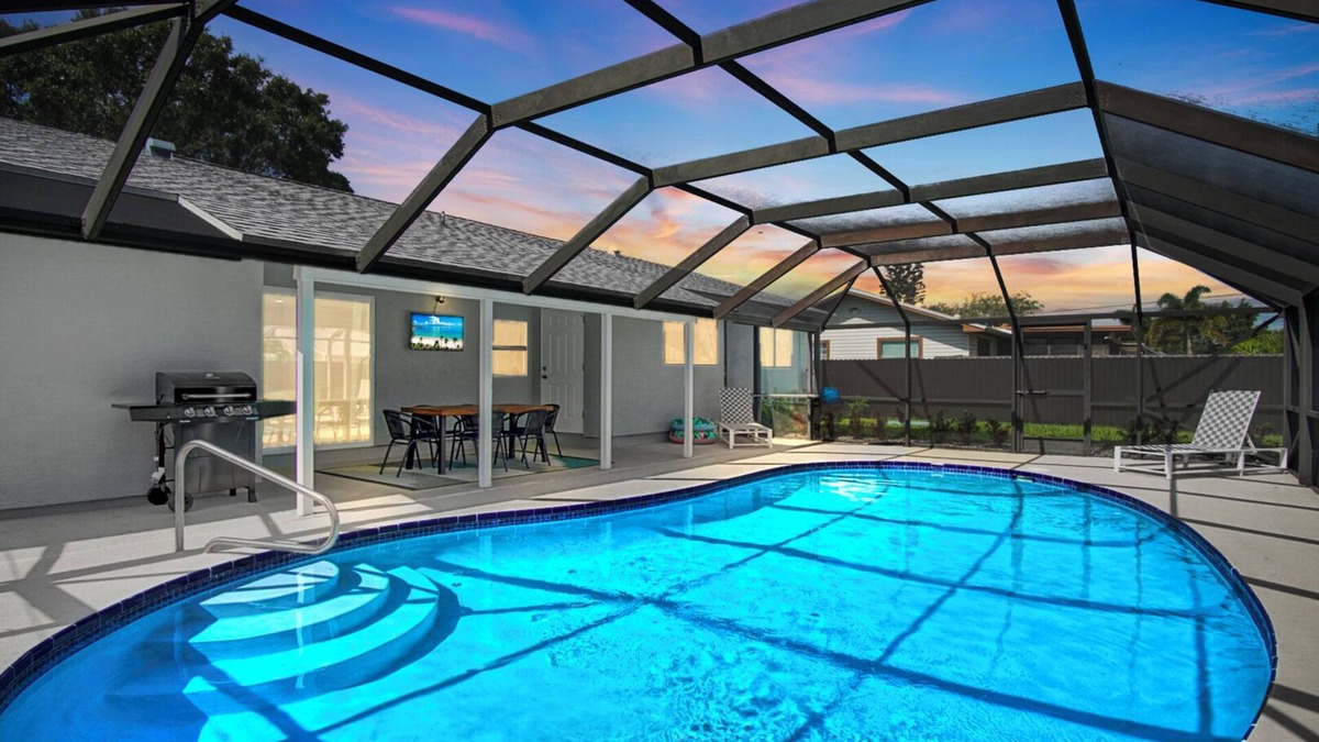 Port Saint Lucie House | Tropical Family Escape with Pool, Arcade Games and Outdoor Lounge