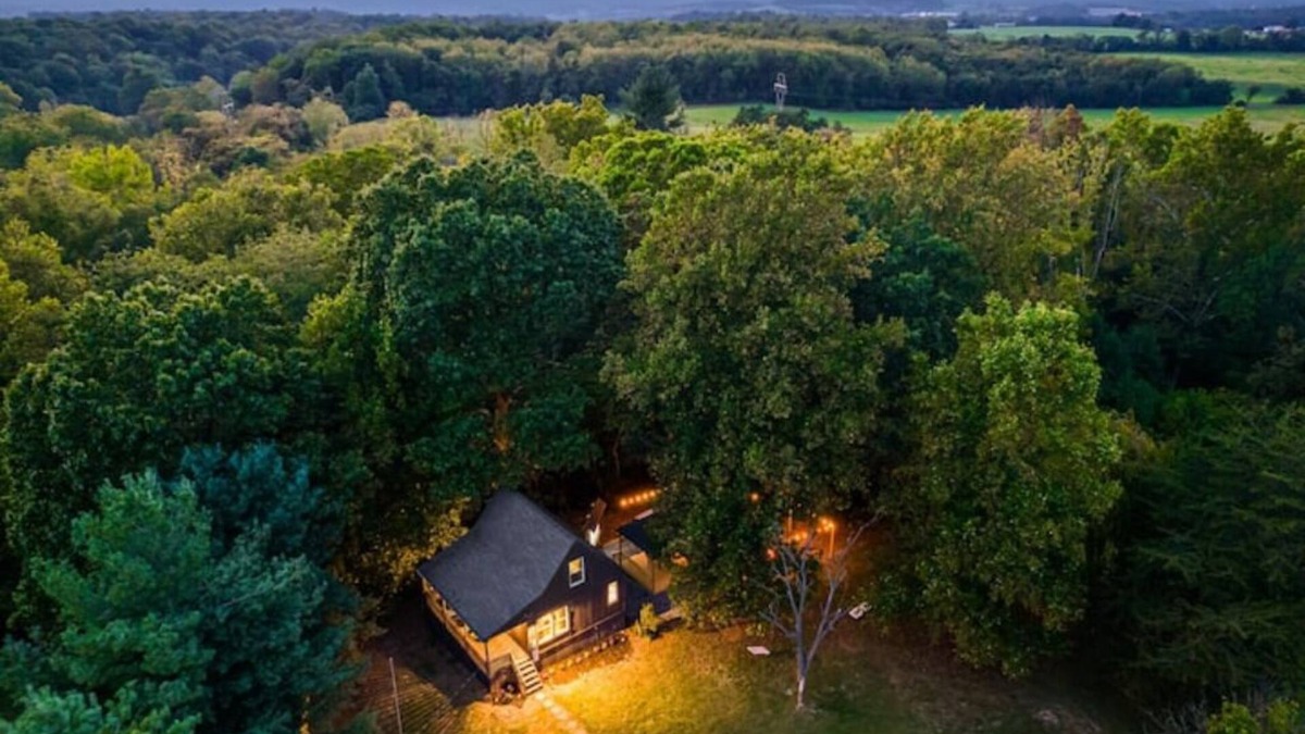 Shenandoah Cabin | Tuck's Starry Night cabin, Hot tub, Outdoor movies