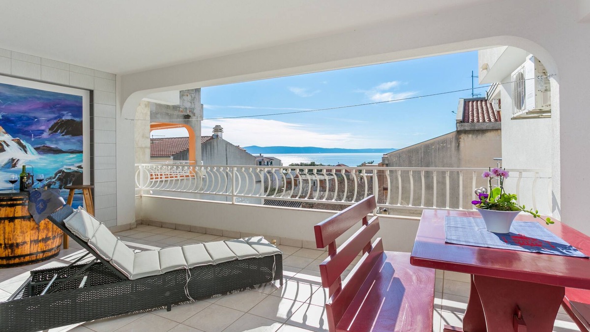 Tucepi Apartment | Two bedroom apartment with terrace and sea view Tučepi, Makarska (A-22384-b)