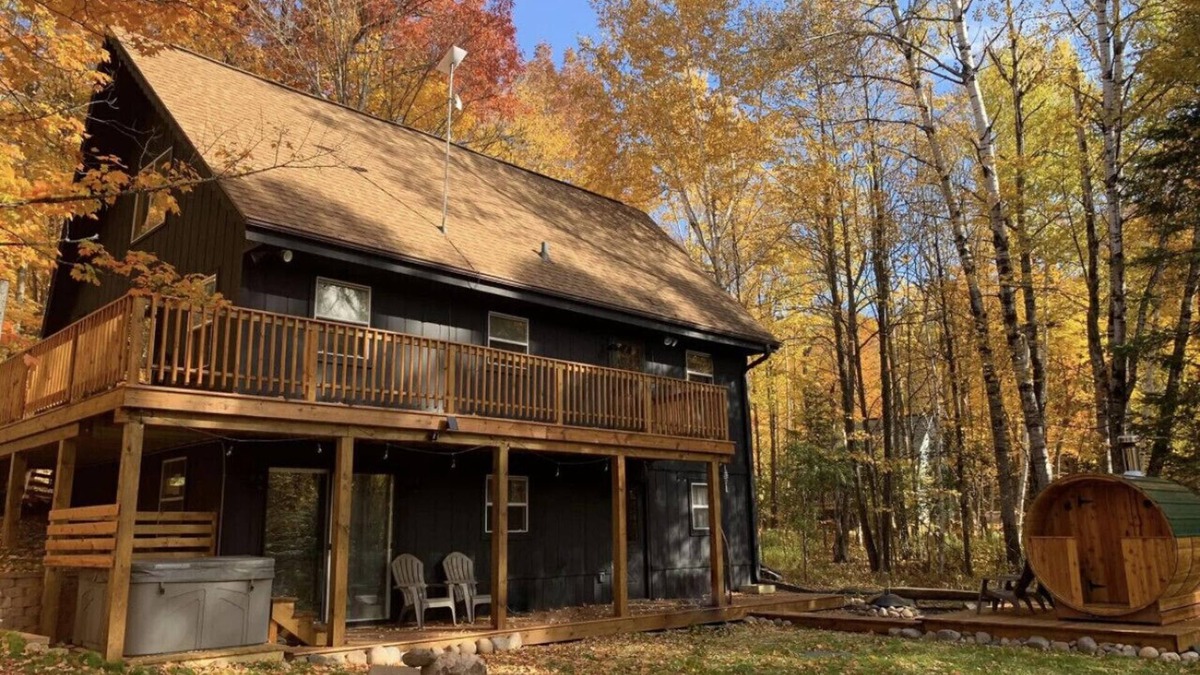 Stambaugh Ski Chalet | Two Bedroom Chalet Suite Steps From Ski Brule w/Outdoor Hot Tub & Sauna