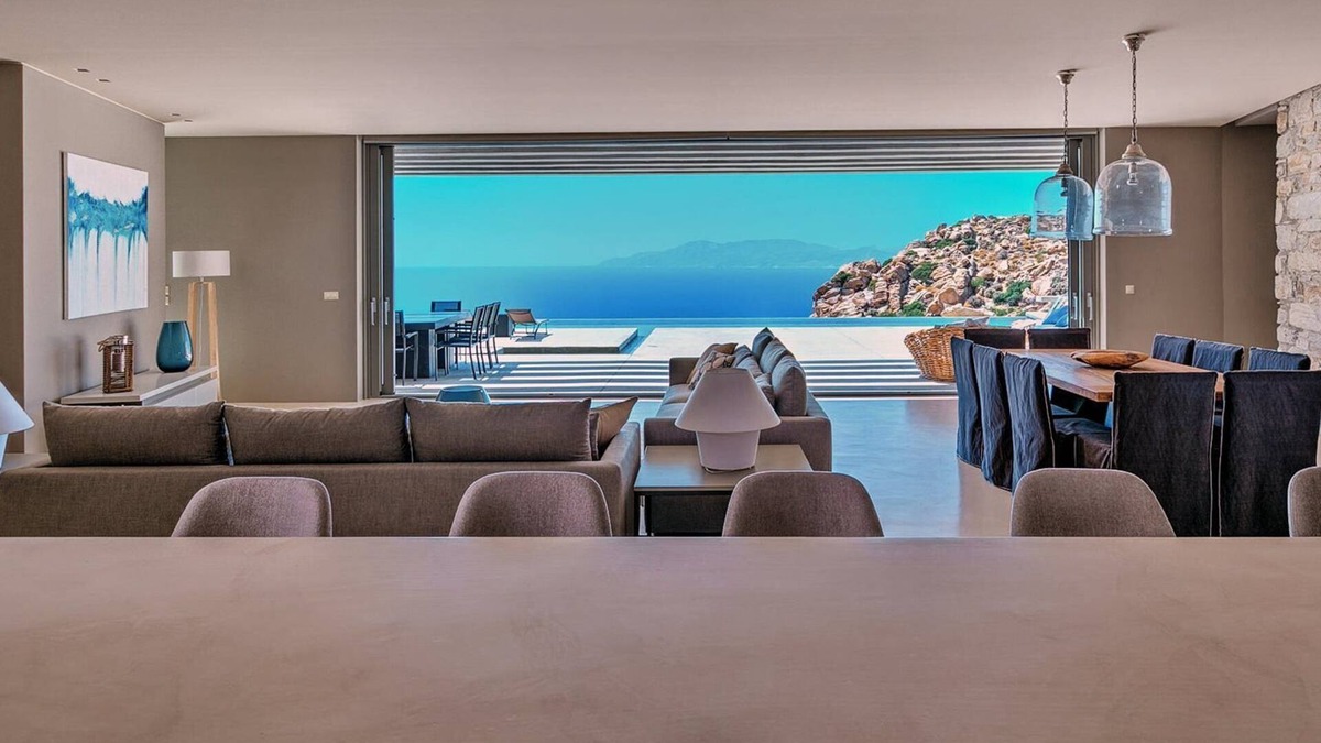 Milopotas Villa | Two Br Luxury Peaceful Mylo Villa with Living Room Close to Mylopotas Beach