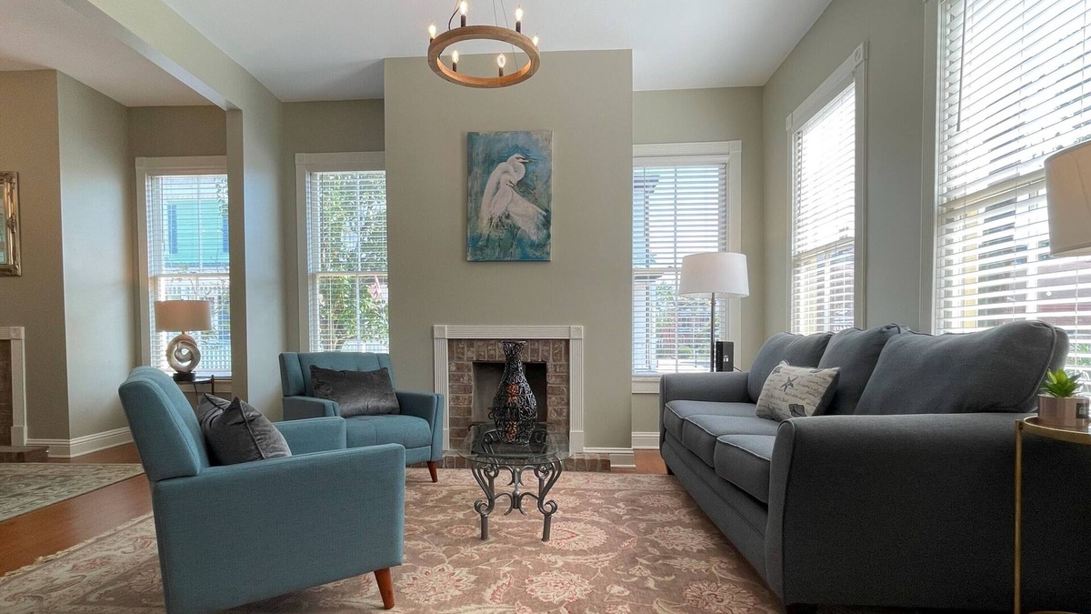 Beach Institute House | Two-story historic home along quiet streets and a gated courtyard. Free parking.