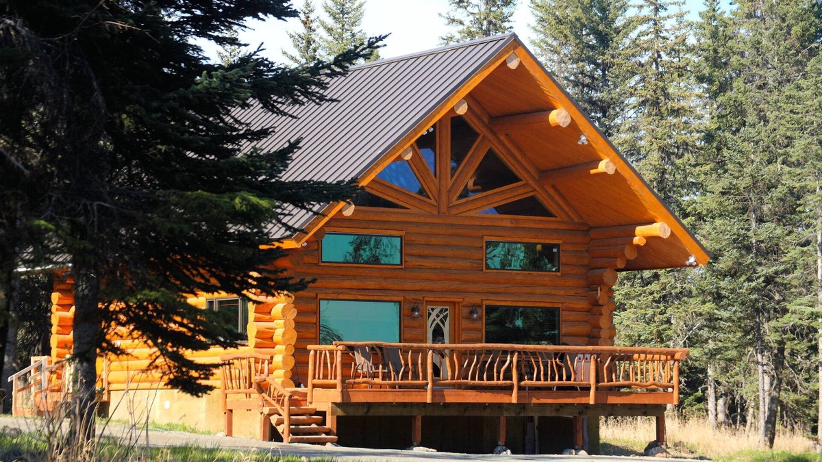 Anchor Point House | Unique Alaskan log home in trees & wild flowers on 14-acre private homestead.