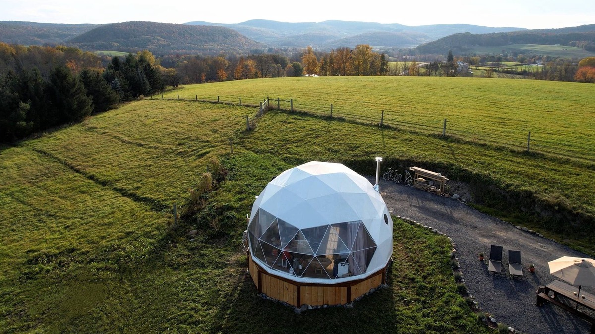Cobleskill Cabin | Unique Geodesic Dome Retreat nestled on an Agroforestry Farm