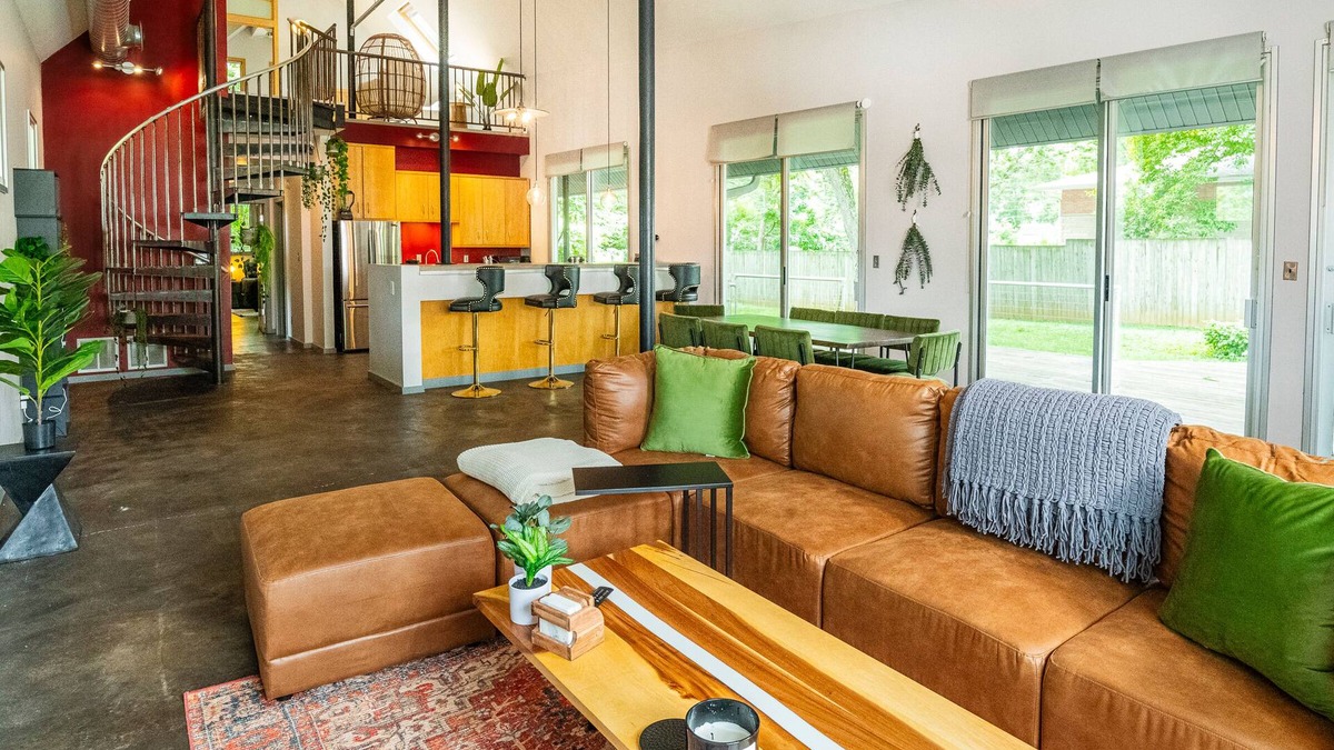 Bloomington House | Unique; Modern; Spiral Staircase; Loft; Near IU; Whirlpool Tub; Natural Light