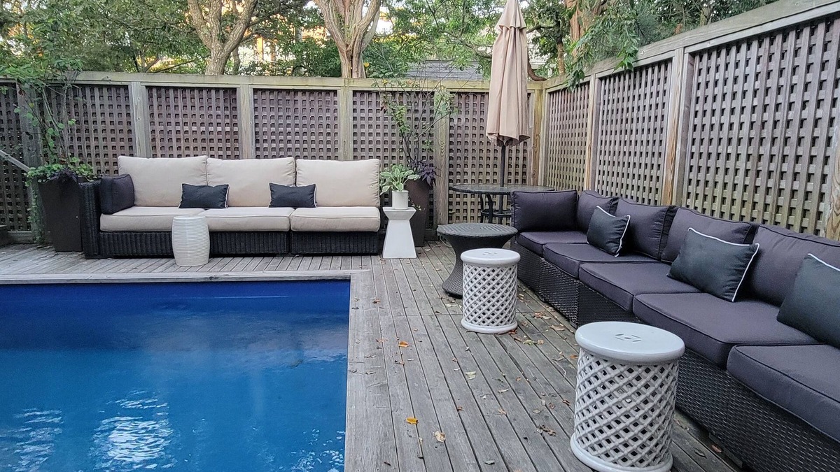Fire Island Pines House | Unique multi-level, private tree house w/pool, close to town,1 block to ocean.