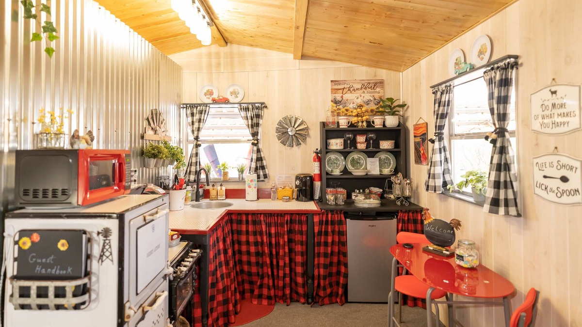 Sweetwater Cottage | Unique Tiny House with Queen Bed and Hot Tub in country setting.