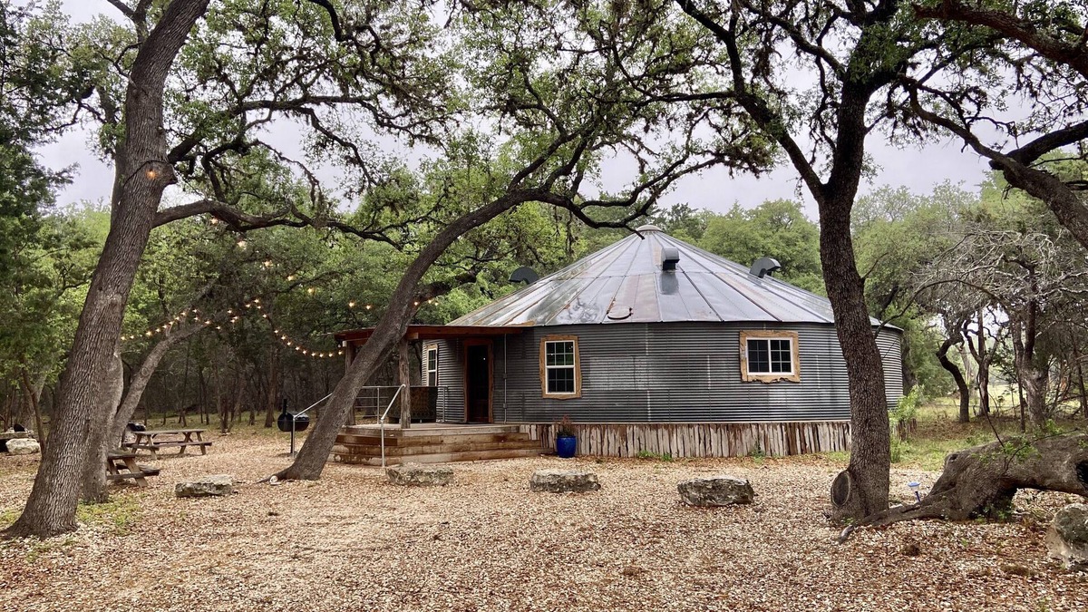 Leakey Cabin | Upcycled Grain Bin Cabin