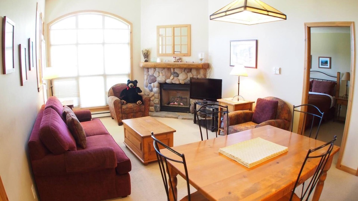 Sun Peaks Condo | Upper level 2 bedroom condo with courtyard view and easy access to ski runs