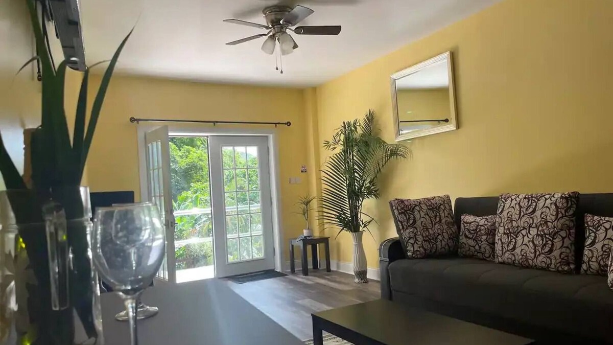 Soufriere Apartment | Upper studio 1 River backdrop