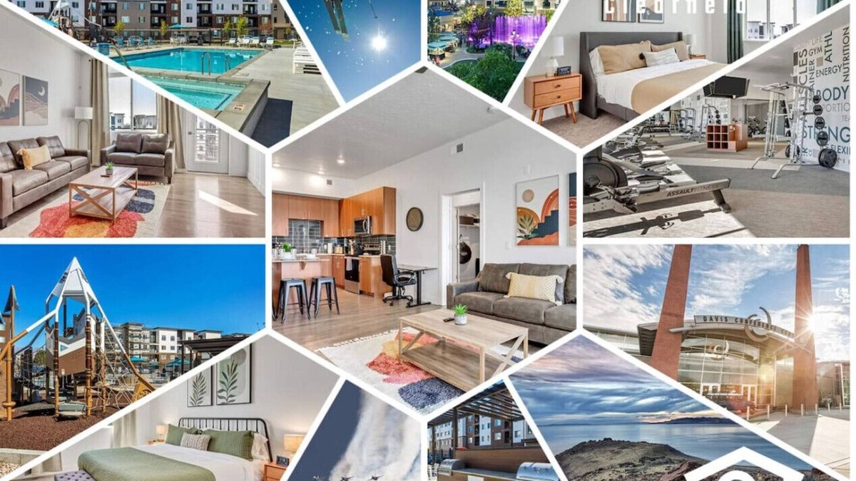 Clearfield Apartment | Upscale 2BR Apartment with Pool, Fitness Center, and Near Hill AFB and Local Dining