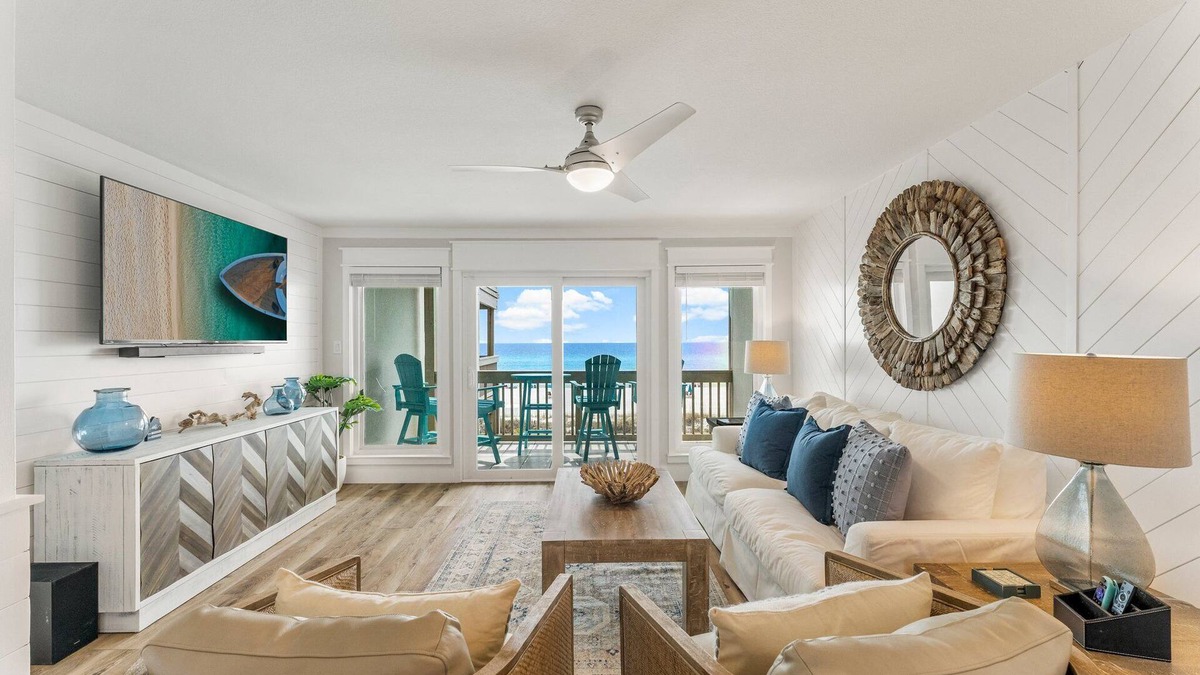 Sunnyside Condo | Upscale, Remodeled & Gulf-Front. Quiet West End PCB/30A. NO Crowds - Beach Svc!