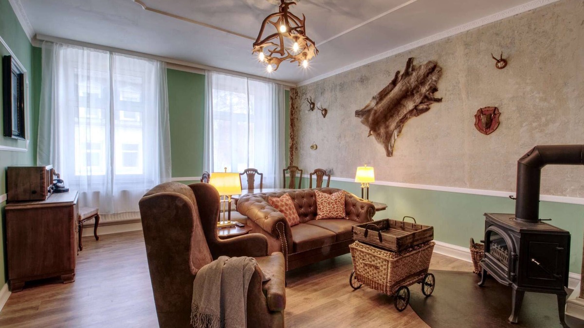 Annaberg-Buchholz Apartment | Vacation apartment Herrenzimmer with fireplace and terrace