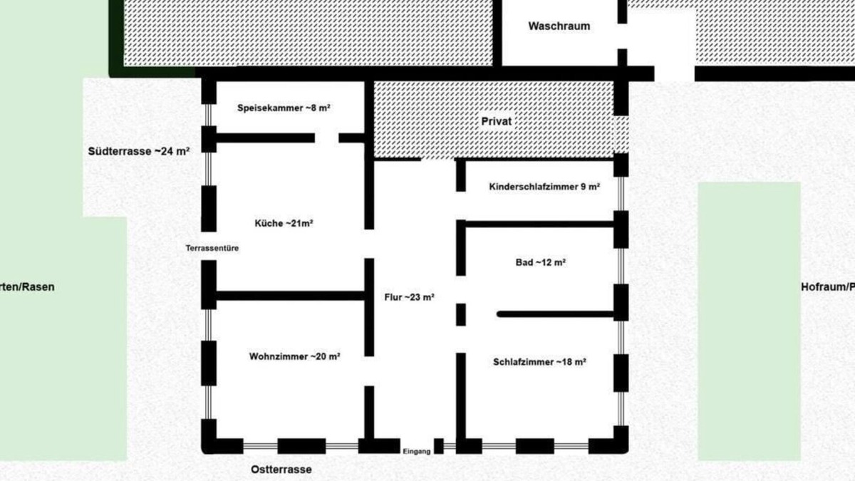 Uebersee Apartment | Vacation apartment FeWo B33, 120sqm, 2 sep. Bedroom, terrace