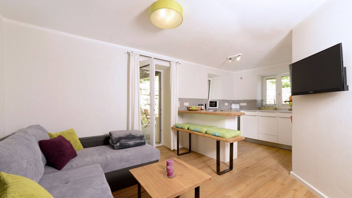 Breitbrunn a. Chiemsee Apartment | Vacation apartment Leben for 2 persons on the ground floor, 30 sqm, living room/kitchen and bedroom, terrace