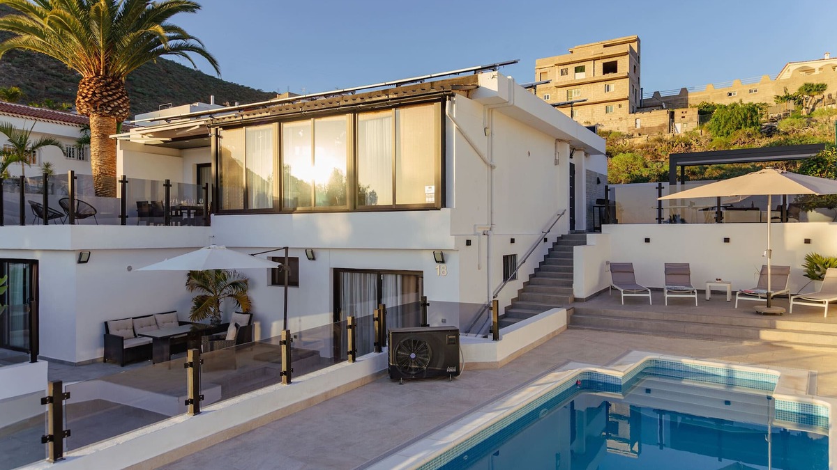 Arona Villa | Vacation Villa 'La Blanca' with Sea View, Wi-Fi and Air Conditioning