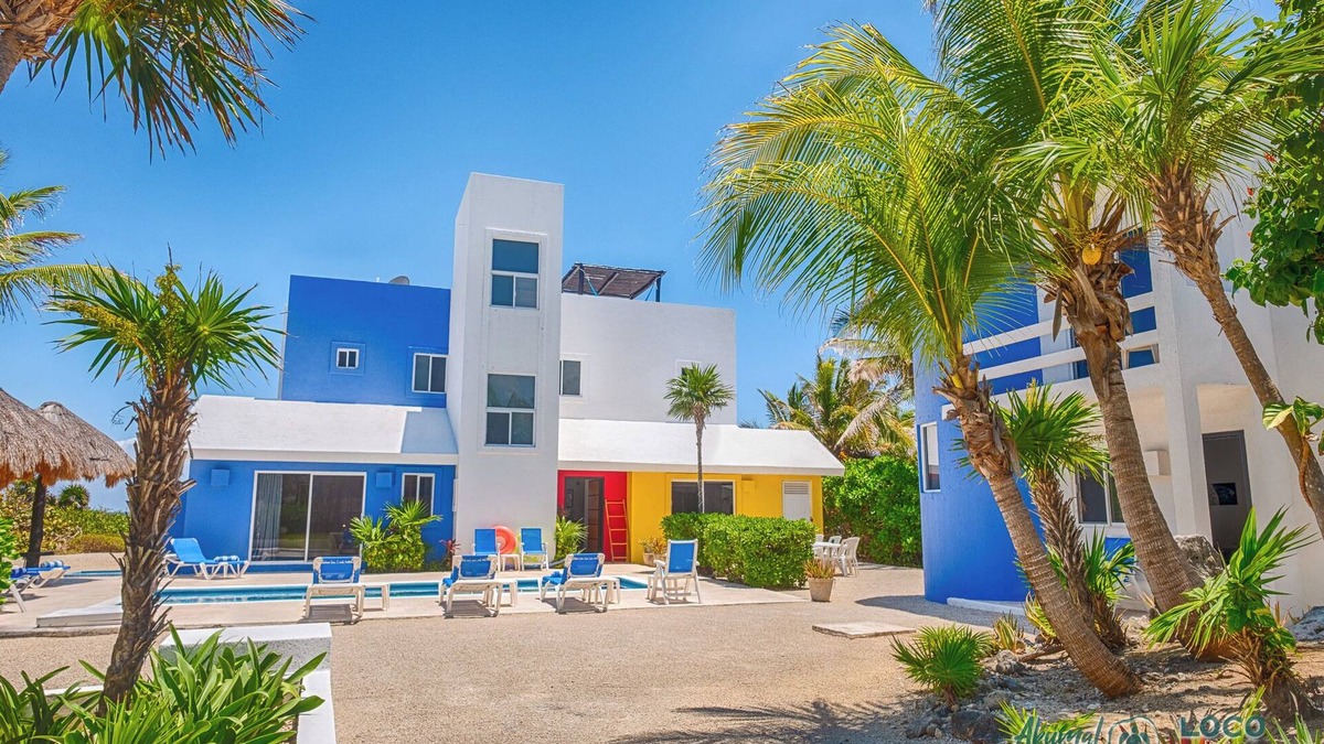 Akumal Villa | Vibrant and colorful ocean side villa with pool, AC and much more!