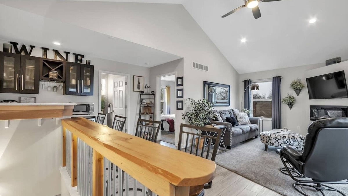 Lake Fenton Apartment | View of Lake Fenton with hot tub and fire place