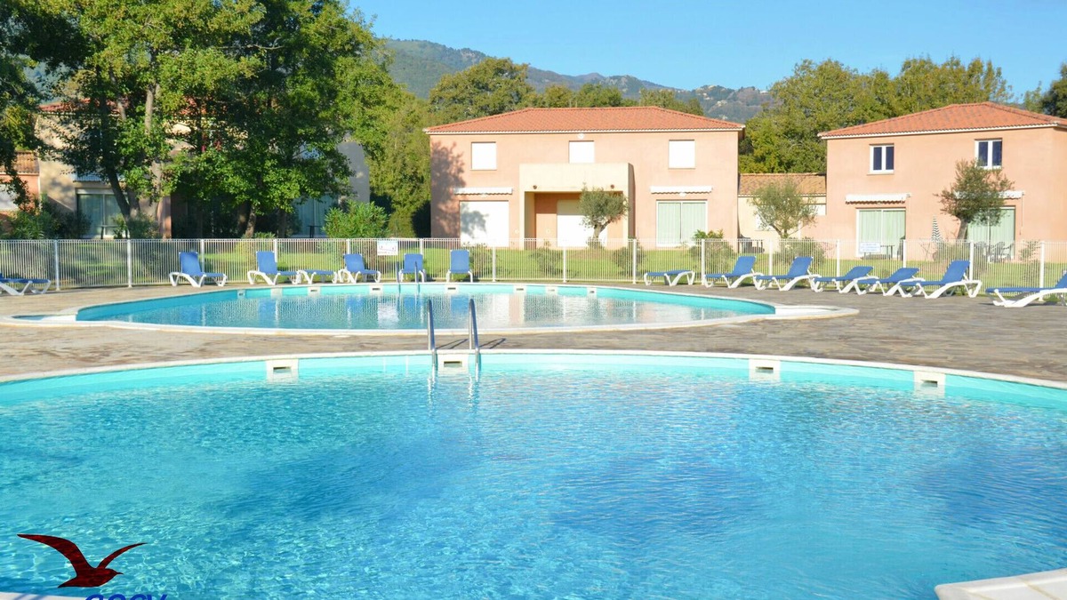 Santa-Maria-Poggio Villa | Villa 3 * 62m², 2Bedroom, Closed Residence, Swimming pools, Wi-fi, Parking, Calm 800m Sea