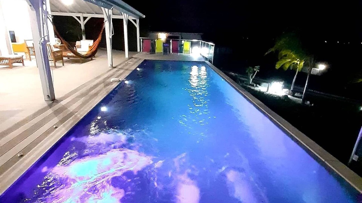 Saint-Francois Villa | Villa an kann la' large heated balneotherapy pool in a pretty tropical garden