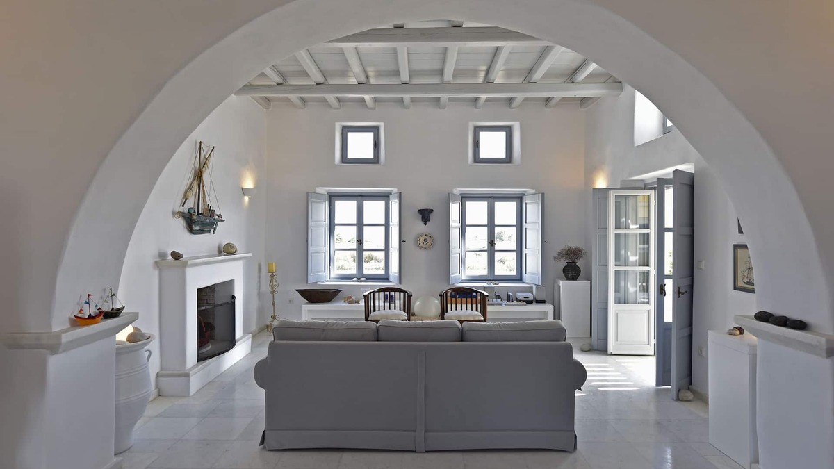 Paros Villa | Villa Asteras in Paros, privacy, private land, open view, stone built