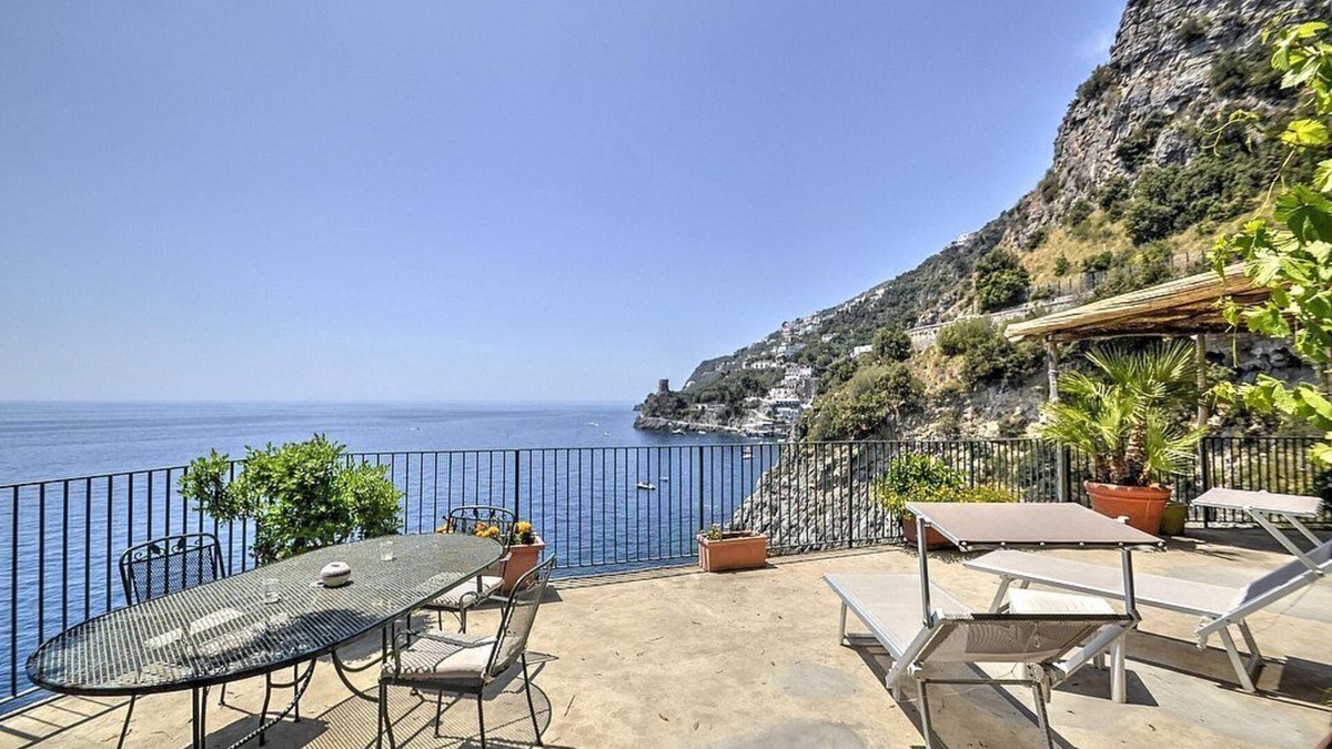 Furore Villa | Villa Babila: A charming two-story villa set into the cliff, sheer above the sea and with direct access to the sea, with Free WI-FI.