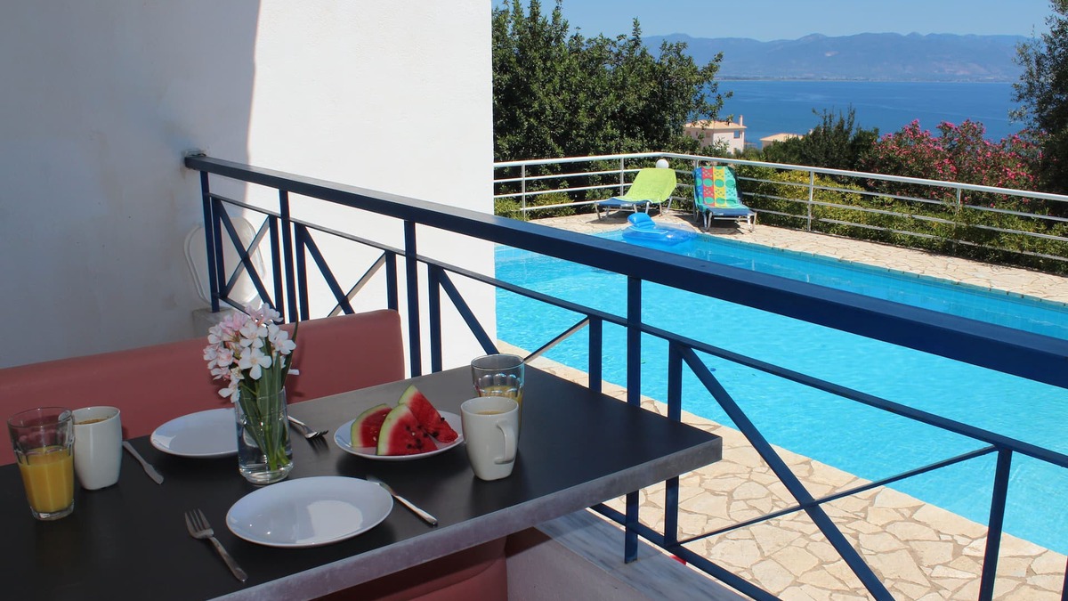Messini Villa | Villa CALLIOPE 2 bedrooms, 2 bathrooms, private pool , sea view.EOT licensed.