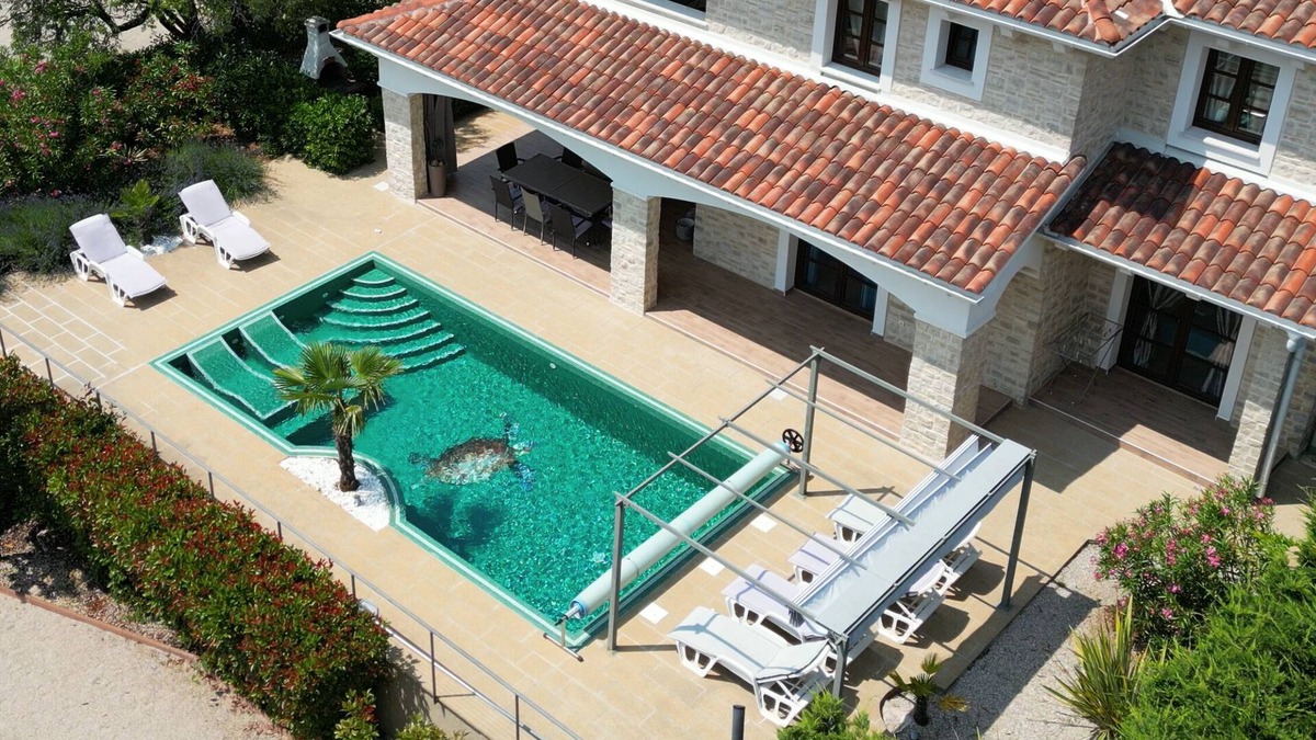 Krk House | Villa CECILIA (5*): Stone house, heated indoor pool, big outdoor pool, fitness