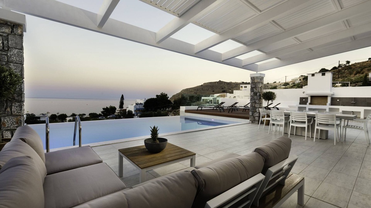 Vlicha Villa | Villa Crystal with Private Pool & Sea Views in Lindos (Vlicha beach)