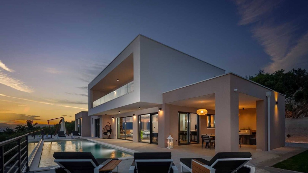 Kostrena Villa | Villa Dujma – Luxurious Wellness Escape with Sea View, Pools, Sauna, Gym & Massage Room