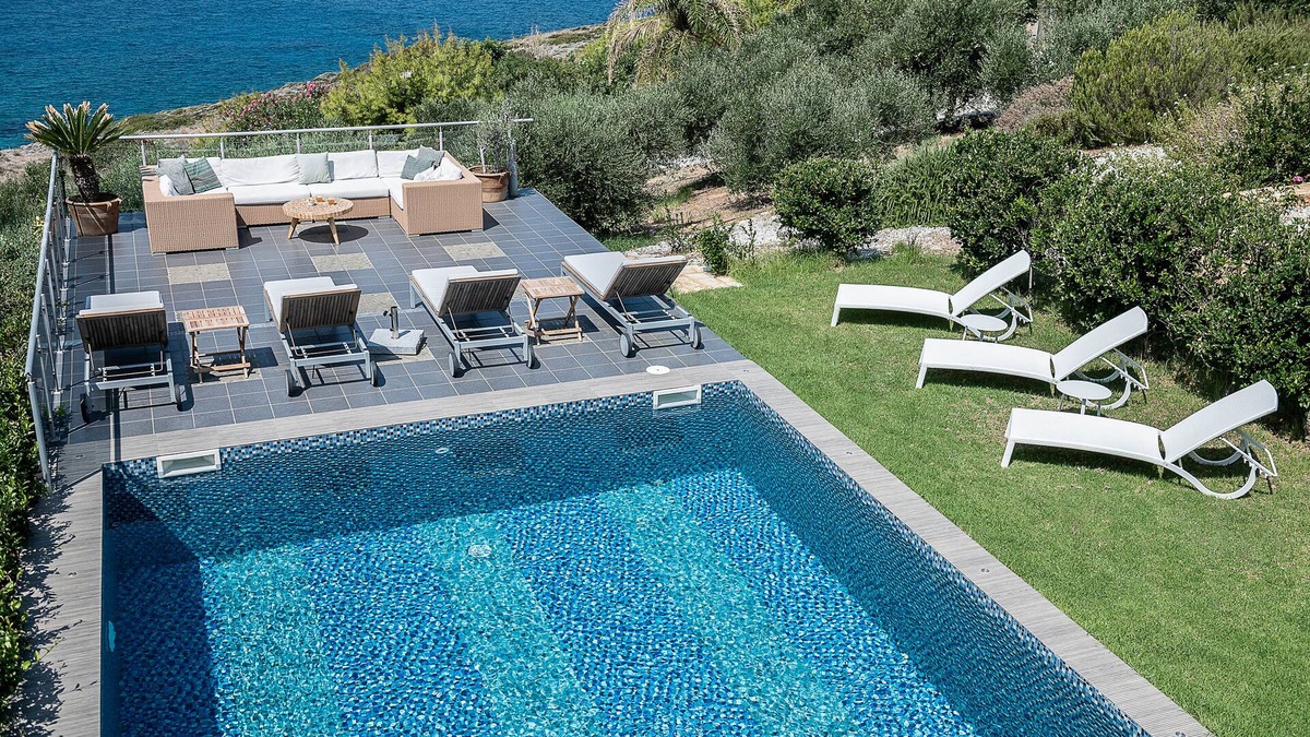 Chorafakia Villa | Villa Emilia front sea amazing sunset , large swimming pool can be heated .