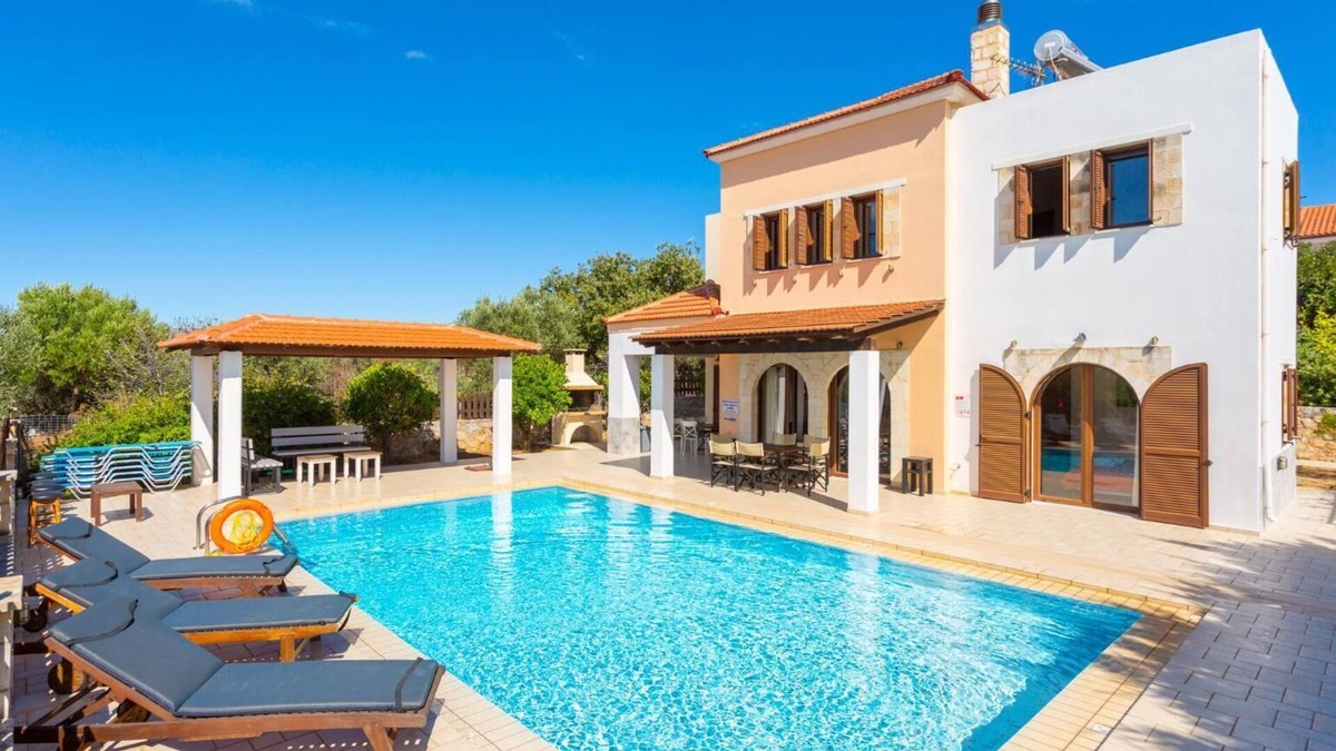 Kefalas Villa | Villa Eva Large Private Pool, A/C, WiFi