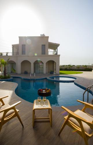 Amer Villa | Villa Fiorita Stunning Mediterranean-Style 3 BHK Villa With Outdoor Pool, Bar & Hill Views