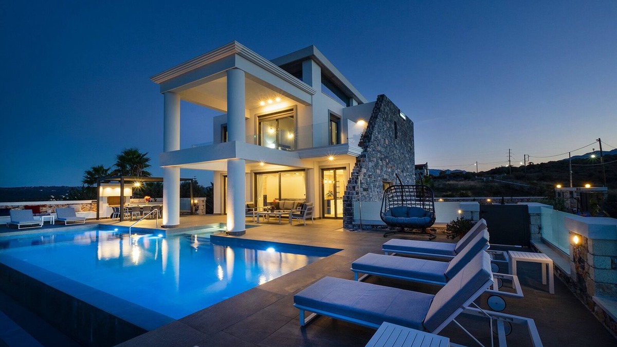 Douliana Villa | Villa Grand Fysaeri, 6 BD, 6BA, private pool, indoor heated jacuzzi, sea view!