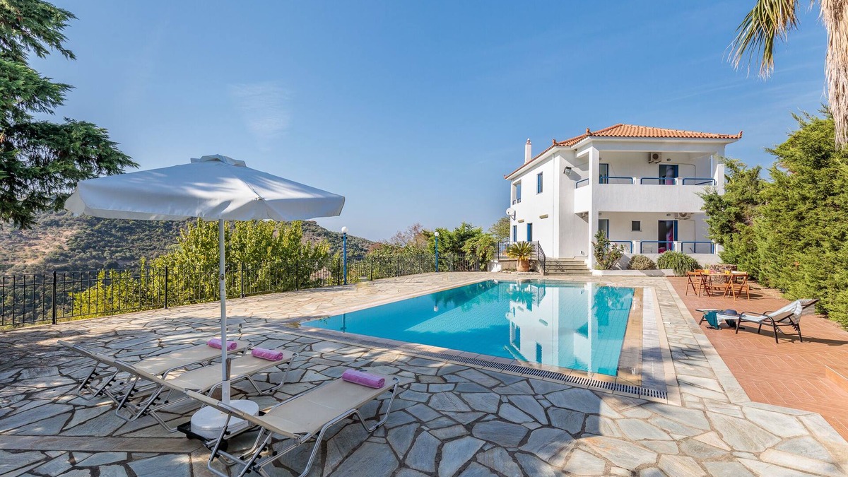 Xanthi Region Villa | Villa Green on Blue - peaceful rural location with panoramic sea & forest views