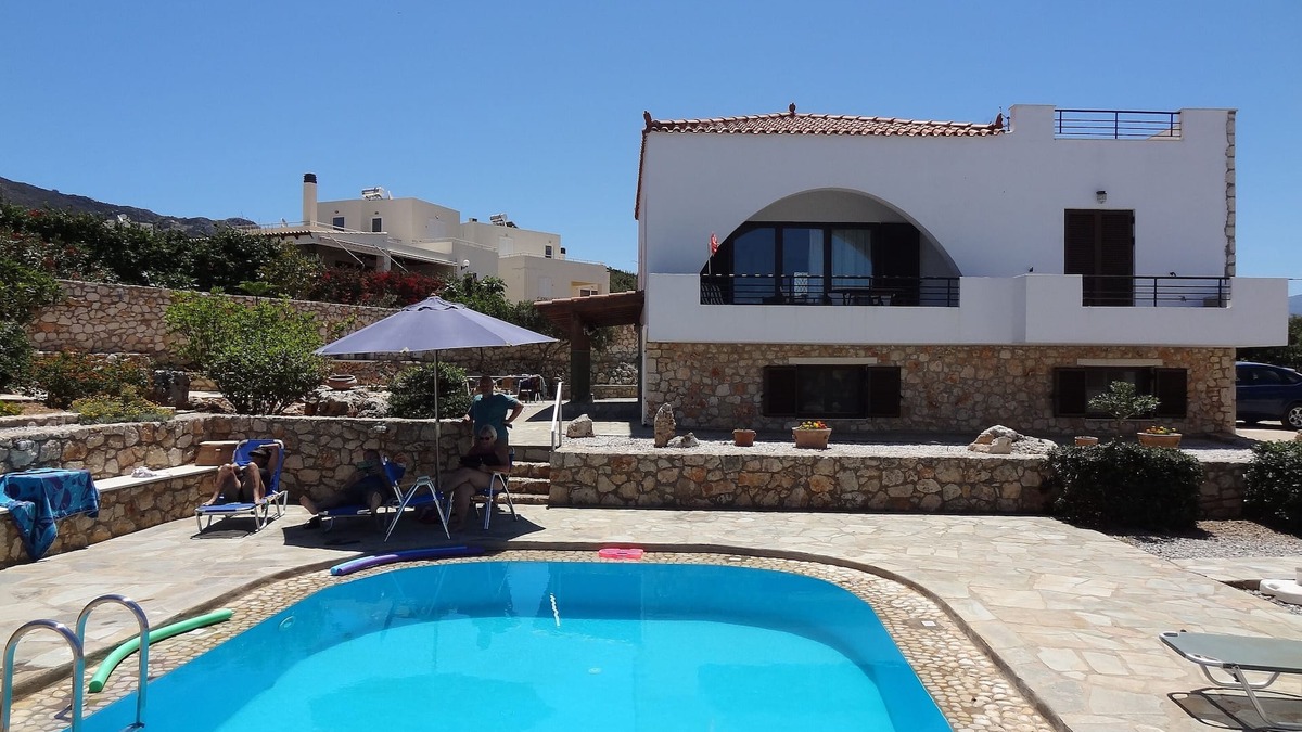Plaka Villa | Villa in a unique location with pool, beautiful gardens mountain and sea views.