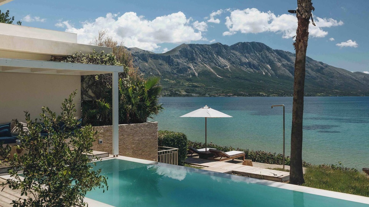 Pogonia Villa | Villa Madouri. 4/5 bed seafront villa with private pool