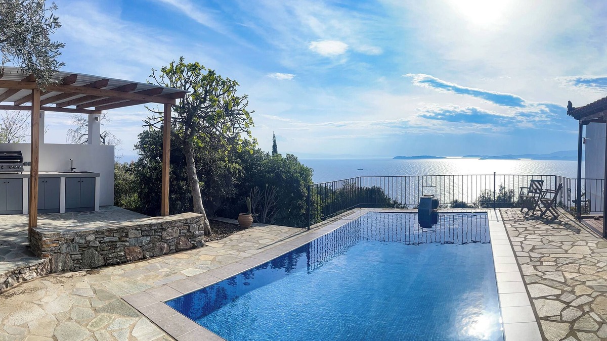 Glossa Villa | Villa Panorama - Amazing sea view, private pool, sleeps 7, private & peaceful!