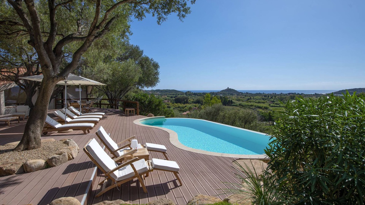 Chia Villa | Villa S'Ollastu - Luxury villa with private pool, garden, sea view, near beaches